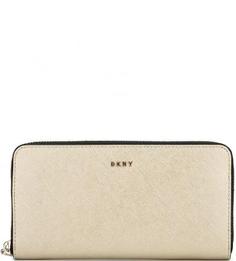 Кошелек на молнии из сафьяновой кожи Dkny