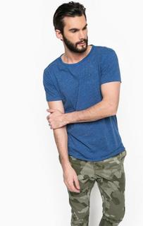 Футболка из хлопка синего цвета Hilfiger Denim