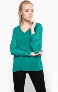 Зеленая блуза с трикотажной подкладкой Tom Tailor