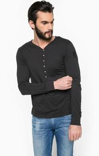 Футболка из хлопка с вырезом на пуговицах Replay