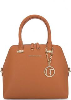 Коричневая сумка с короткими ручками Trussardi Jeans