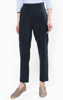 Темно-синие зауженные брюки из лиоцелла Stefanel