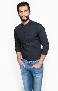 Приталенная синяя рубашка из хлопка Replay