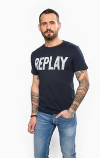 Синяя футболка с круглым вырезом Replay