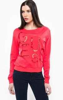 Красный свитшот с кружевными вставками Guess
