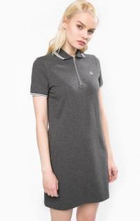 Платье из хлопка с вырезом на молнии Fred Perry