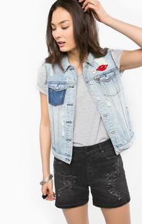 Джинсовый жилет с рваными деталями Scotch&Soda