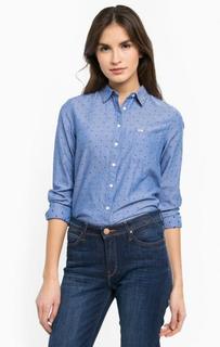 Синяя рубашка из хлопка с карманом Lee