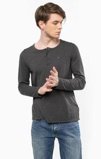 Хлопковый джемпер с вырезом на пуговицах Hilfiger Denim