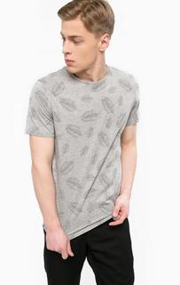 Серая футболка с принтом Jack & Jones
