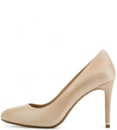 Бежевые кожаные туфли-лодочки Michael Michael Kors