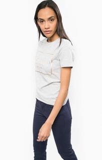 Хлопковая футболка с золотистым принтом Calvin Klein Jeans