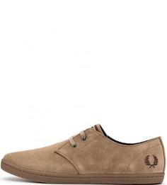 Замшевые бежевые кеды Fred Perry