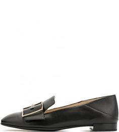 Черные кожаные лоферы с пряжкой Högl