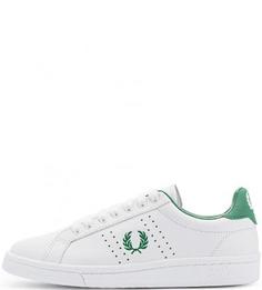 Кожаные кеды с контрастной вставкой Fred Perry