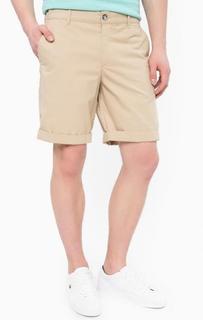Хлопковые бежевые шорты Lacoste