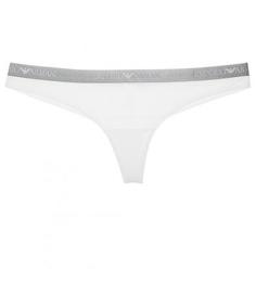 Трусы-бразилиана белого цвета Emporio Armani