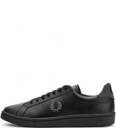 Кожаные кеды с логотипом бренда Fred Perry
