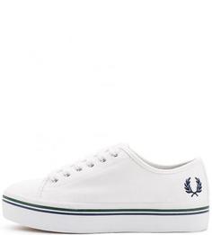 Текстильные белые кеды Fred Perry
