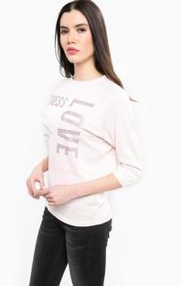 Хлопковый свитшот с отделкой стразами Guess