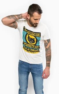 Хлопковая футболка молочного цвета Wrangler