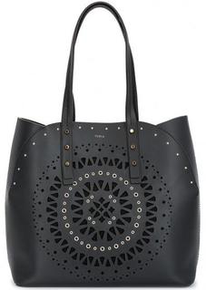 Кожаная сумка с металлической отделкой Furla