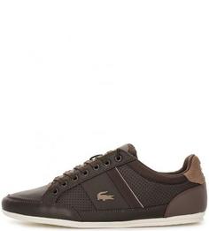 Коричневые кожаные кроссовки Lacoste