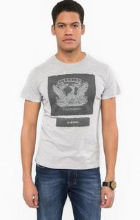 Хлопковая футболка с нашивками Diesel