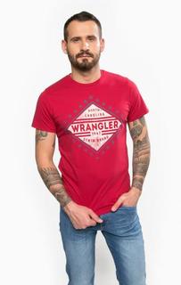 Хлопковая красная футболка Wrangler