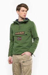 Зеленая ветровка-анорак с карманом Napapijri