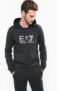 Хлопковая толстовка с капюшоном EA7