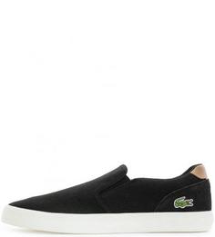 Текстильные слипоны с замшевой вставкой Lacoste