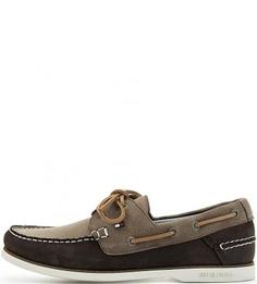 Коричневые кожаные топсайдеры Tommy Hilfiger