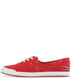 Красные текстильные кеды Lacoste