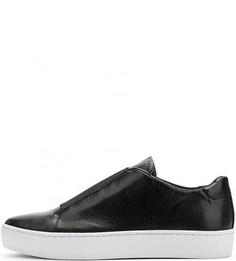 Кожаные слипоны с текстильной вставкой Vagabond