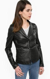 Кожаный пиджак на пуговицах Liu Jo