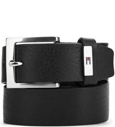 Черный ремень из натуральной кожи Tommy Hilfiger