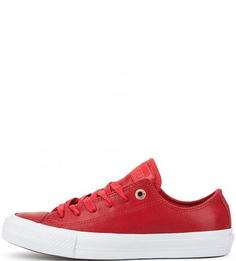 Красные кожаные кеды Converse