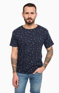 Синяя футболка из хлопка Hilfiger Denim