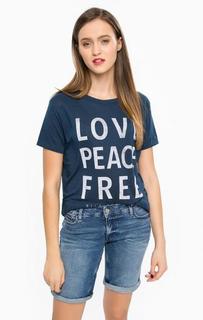 Синяя футболка с принтом Hilfiger Denim