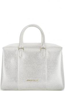 Серебристая сумка с одним отделом на молнии Armani Jeans