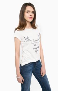 Белая футболка с полупрозрачными вставками Kocca