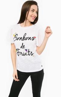 Белая футболка с контрастными рукавами Gaudi