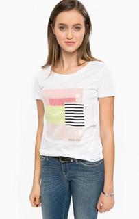 Хлопковая футболка с отделкой пайетками Armani Jeans