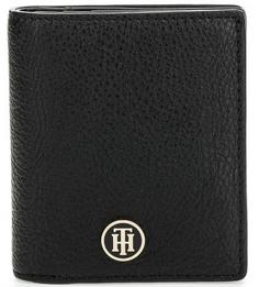 Черное портмоне с логотипом бренда Tommy Hilfiger