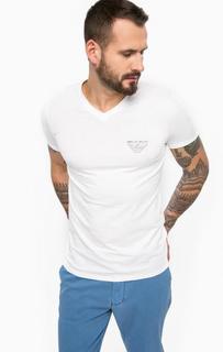 Хлопковая футболка с треугольным вырезом Armani Jeans