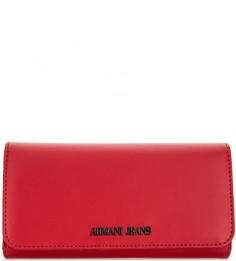 Красный кошелек с двумя отделами Armani Jeans