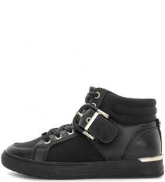 Черные кеды с декоративными ремешками Aldo