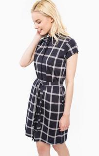 Платье из хлопка в клетку с поясом Barbour
