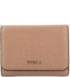 Коричневый кошелек из сафьяновой кожи Furla